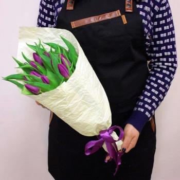 Букет Фиолетовый тюльпан 15 шт код товара  152235