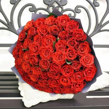 Букет Красная роза Эквадор 51 шт артикул  151929